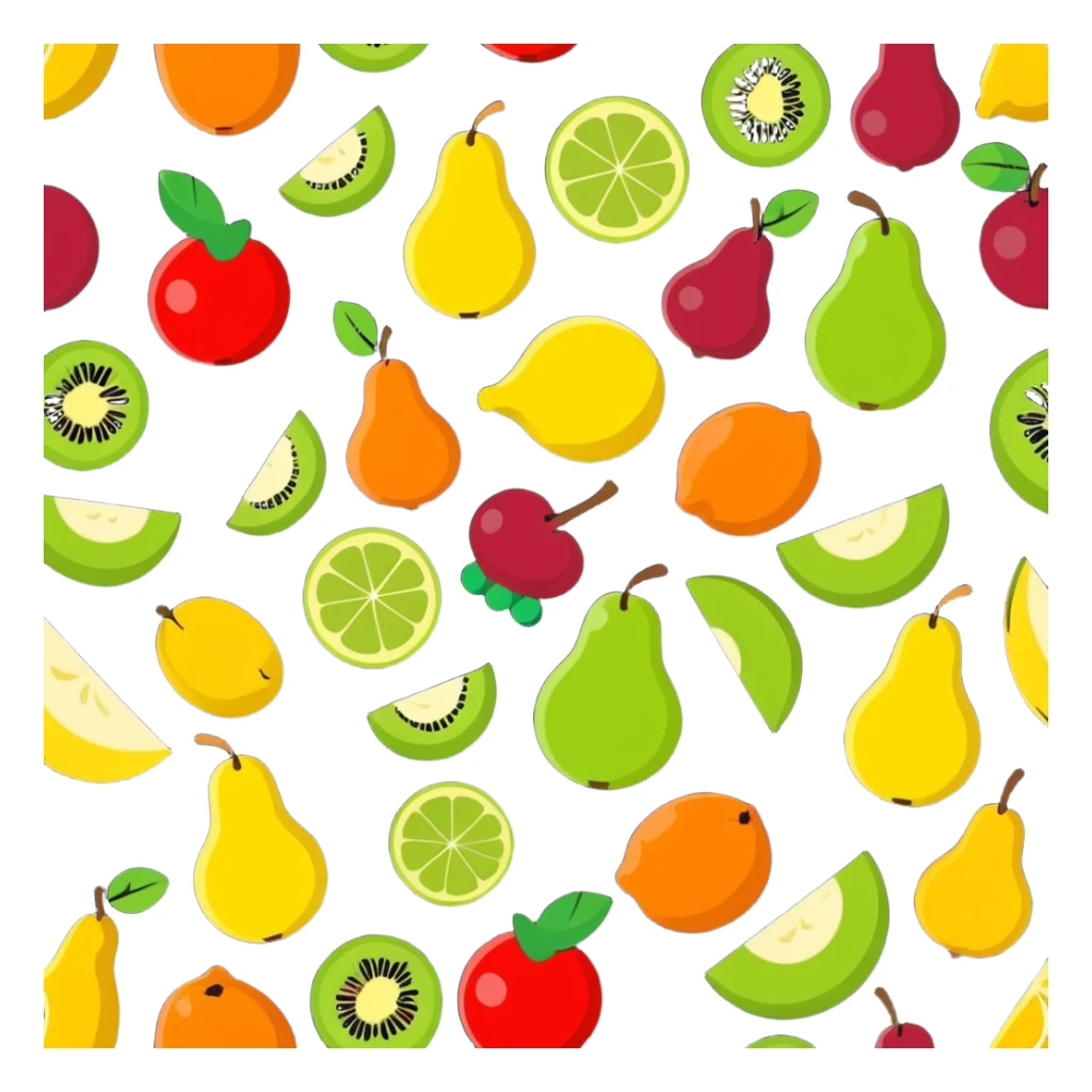 sour fruits, cartoonish sticker style sticker
