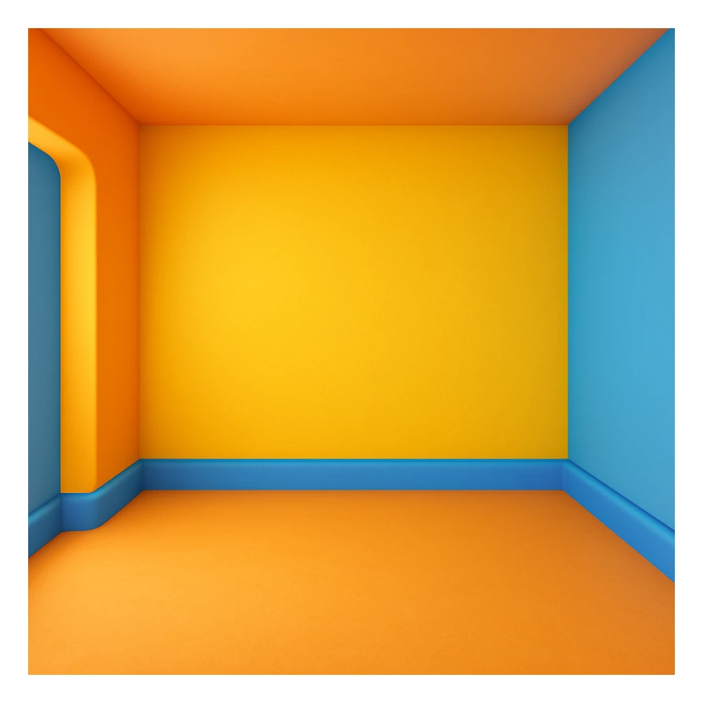 create an empty 3d cartoony room, make it emoji sticker