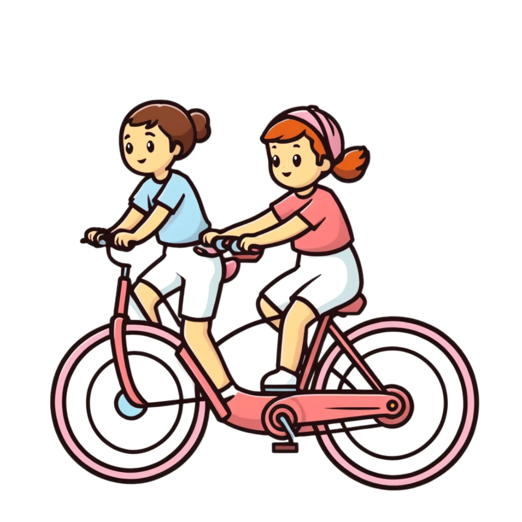 man and girl riding a bicycle together sticker