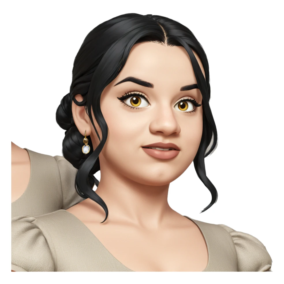 black haired girl in dress sticker