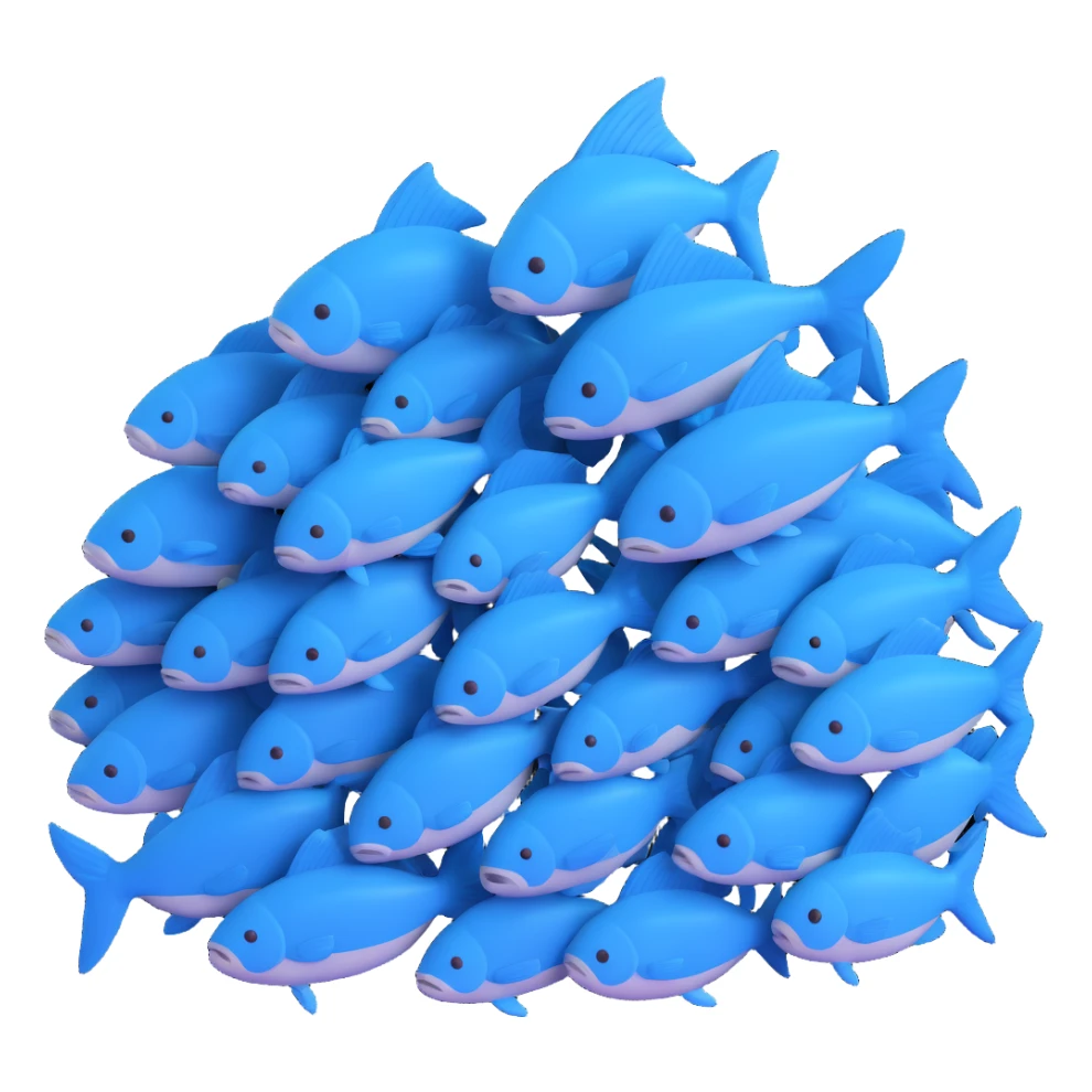 large pile of blue fish, variation 1 sticker