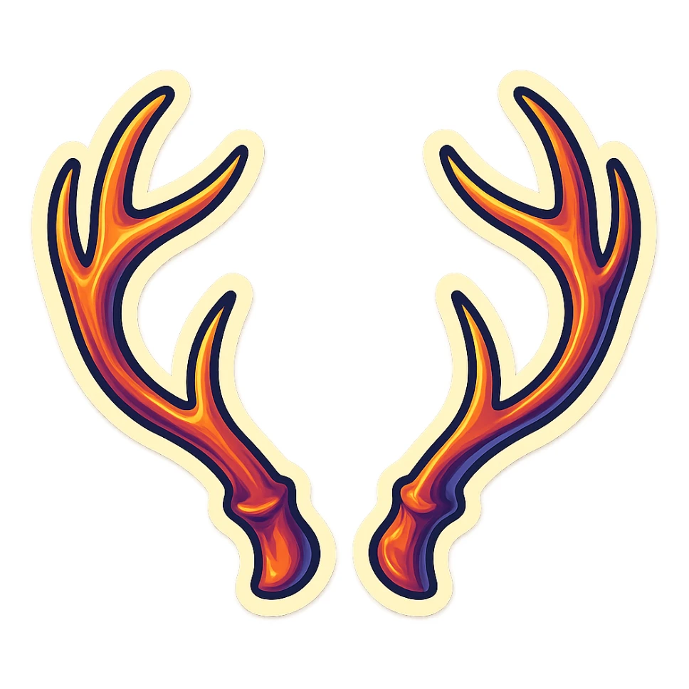 Pair of antlers sticker