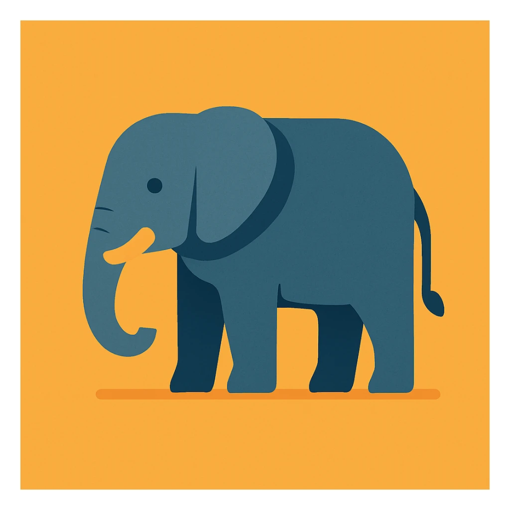 flat design style elephant sticker