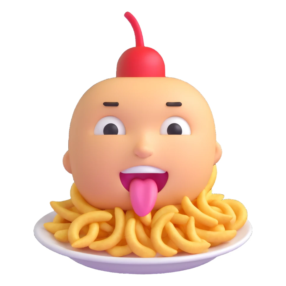 delighted face with tongue out tasting delicious food sticker