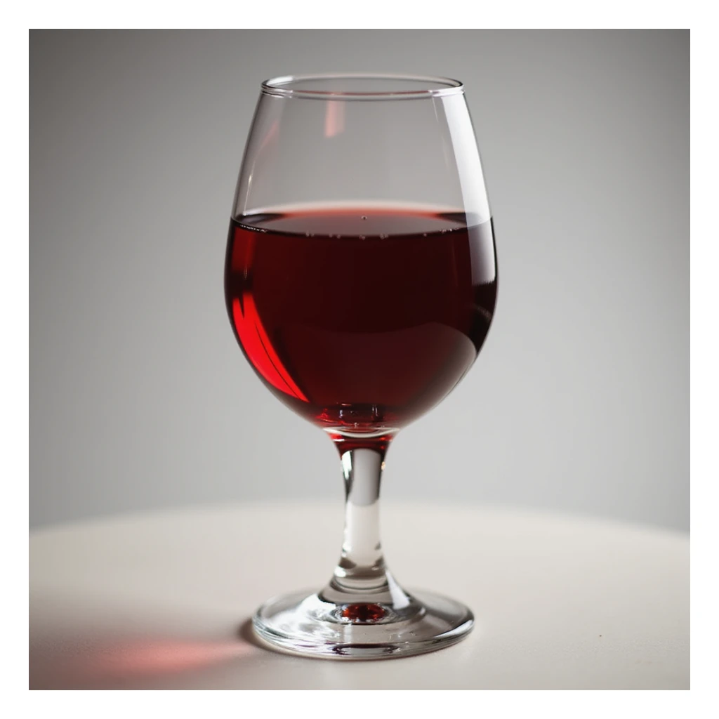 realistic glass of red wine, photorealistic style, transparent background sticker