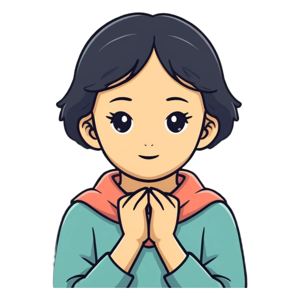 girl with hands around her neck sticker