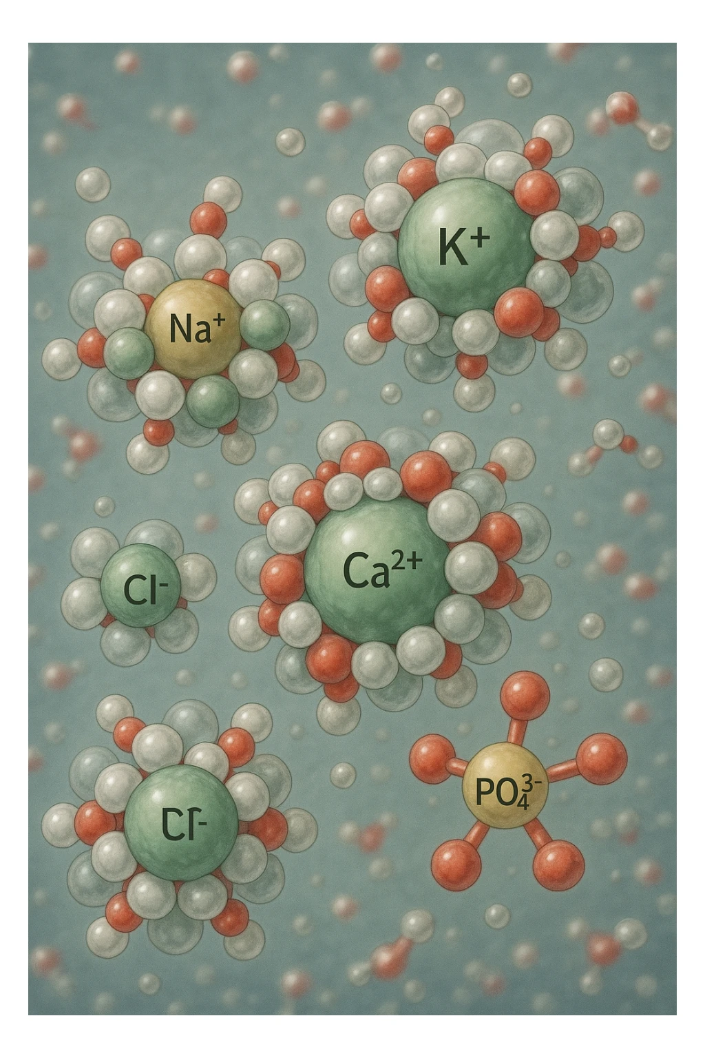 elettroliti visti in maniera realistica sticker