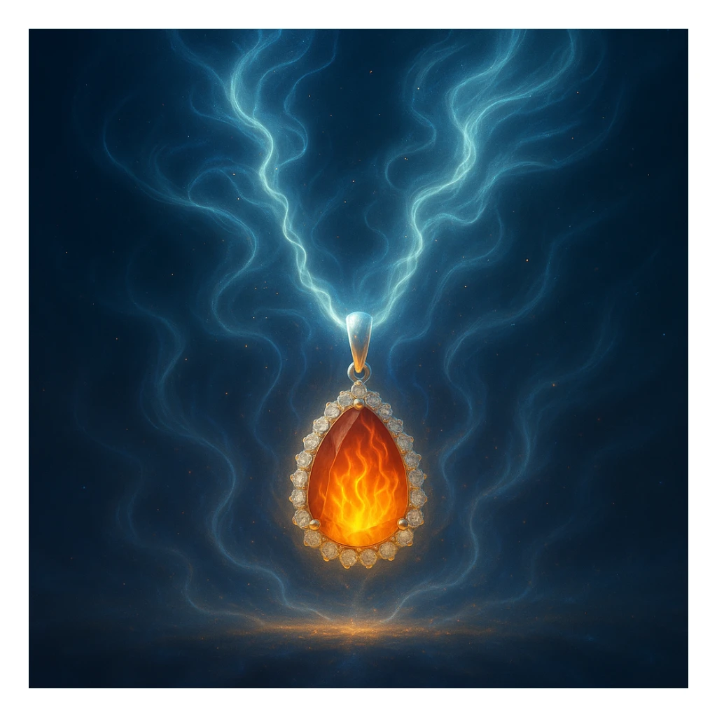 Make the necklace floating and ethereal, with a glowing aura sticker