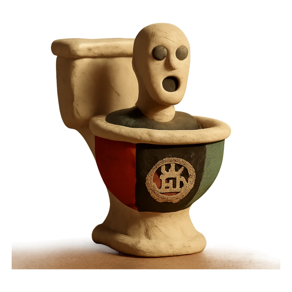 skibidi toilet with Afghanistan flag colors sticker