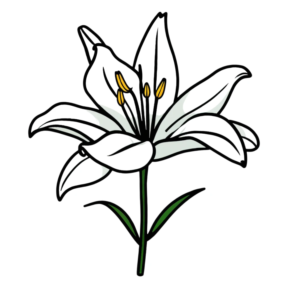 pure white lily flower in bloom sticker