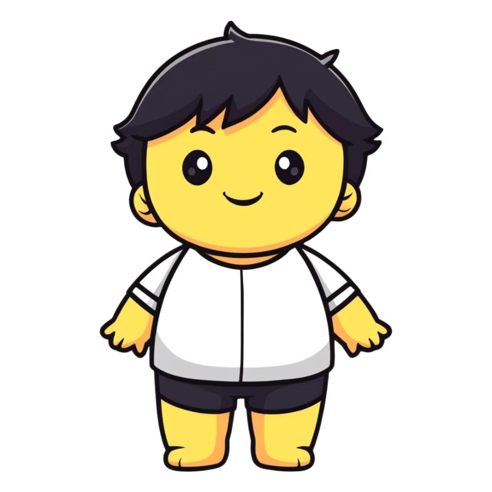 relaxed yurui character with lazy smile sticker