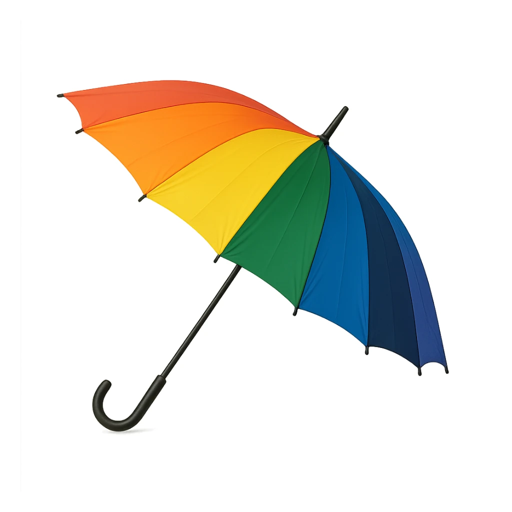 gay pride emoji, rainbow umbrella, open, no background sticker