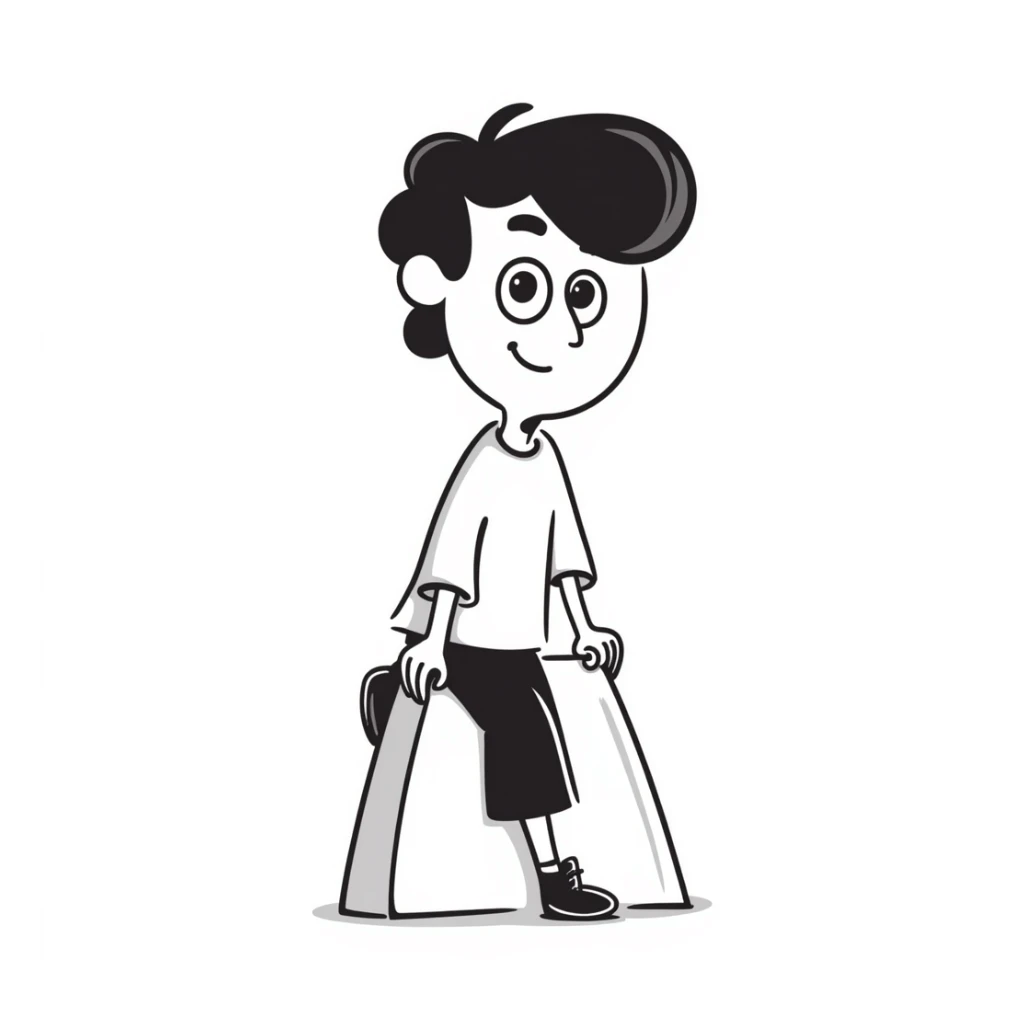 a hot boy with brown hair and brown eyes, hand drawn doodle style sticker