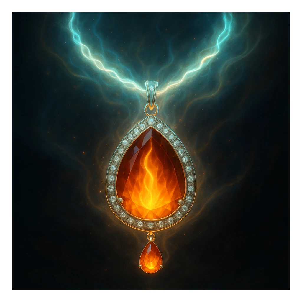 Make the necklace floating and ethereal, with a glowing aura sticker