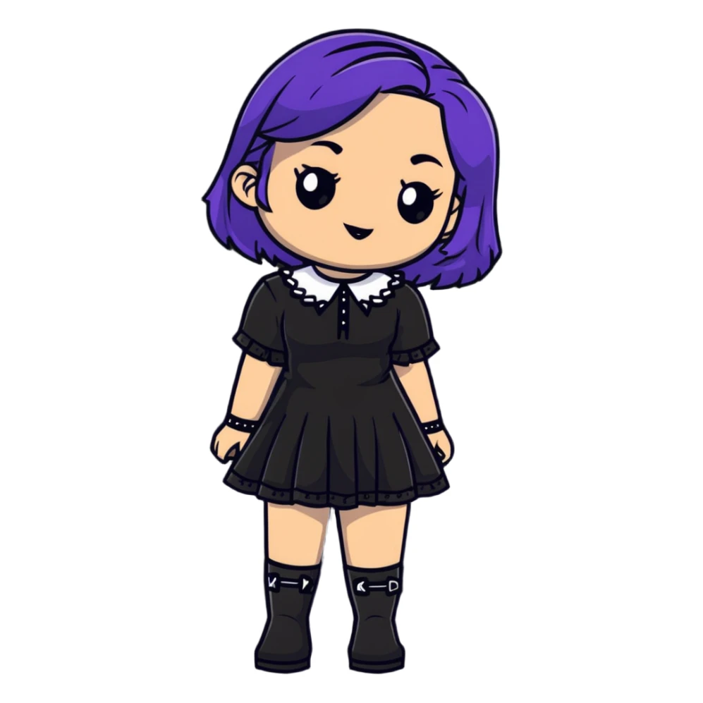 Hyper realistic goth Latina short dress  sticker