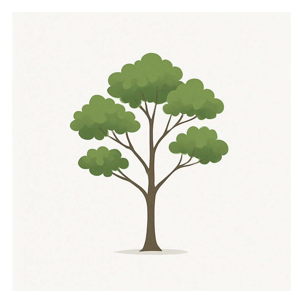 minimal tree, simple and clean design, white background, no text sticker