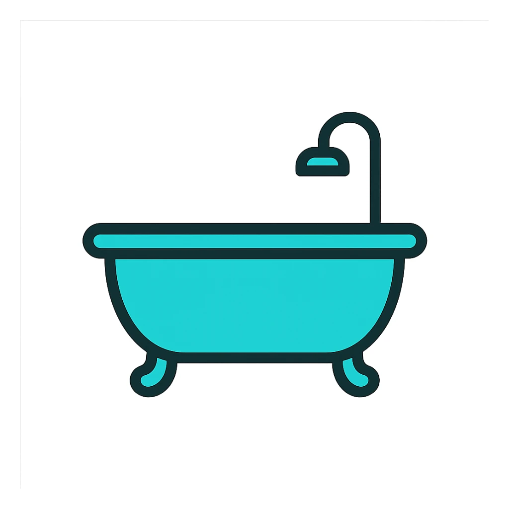 elegant iconic beautiful turquoise bathtub sticker