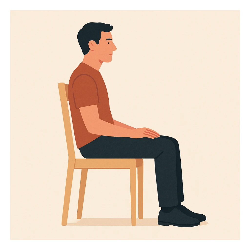 side angle of a man sitting in a chair, clear and simple design sticker