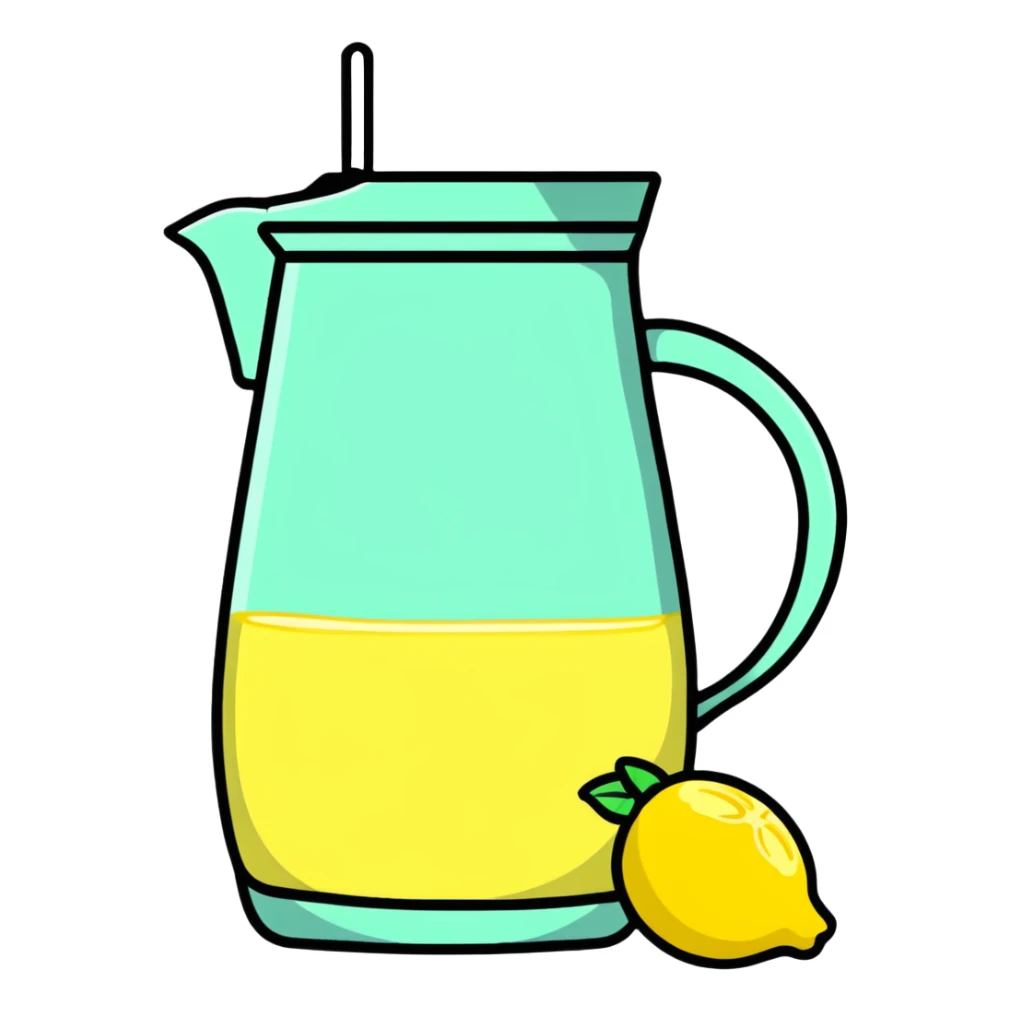 lemonade stand with pitcher of lemonade sticker