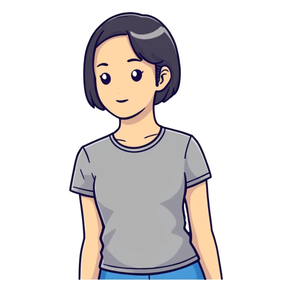 woman wearing a t-shirt sticker