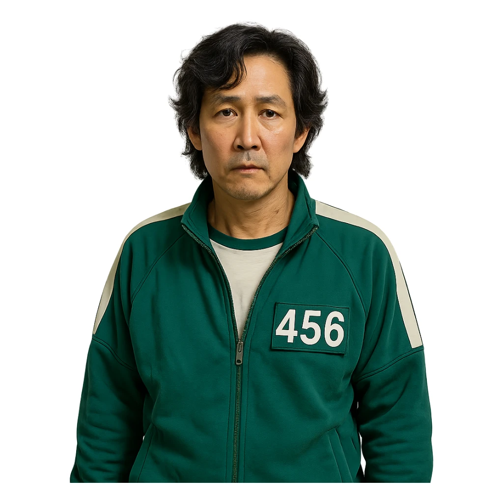 Squid Game Season 2 different main character, clear depiction, individual character, no specific art style sticker