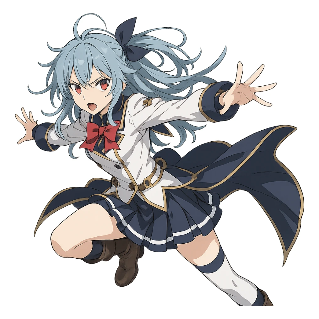 Anime-style юки суо with a dynamic pose and detailed costume sticker