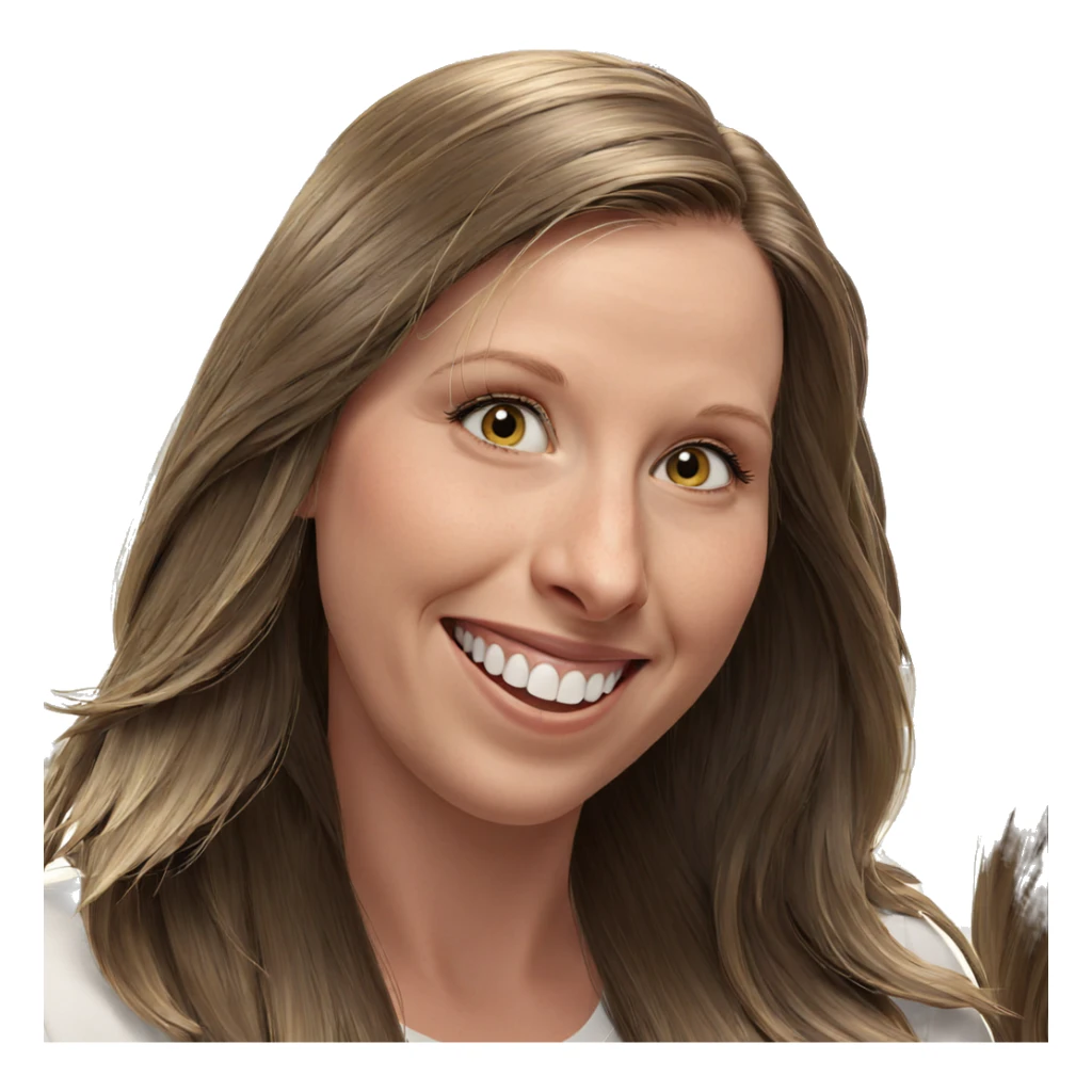 smiling girl with long hair sticker