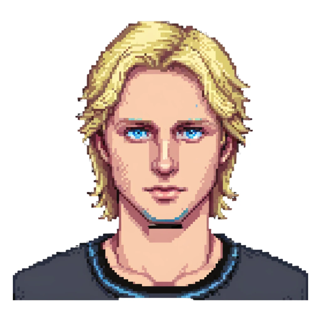 blond David with blue eyes sticker