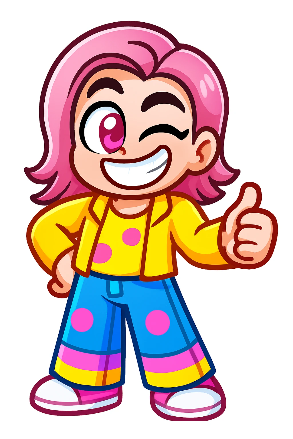 Extract every character from the background, including the clothes and accessories they are wearing, and place on a transparent background. Keep the original style and appearance exactly the same. and separately give me the each character picture

 sticker