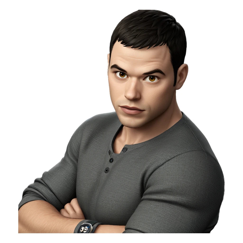 male portrait with crossed arms sticker