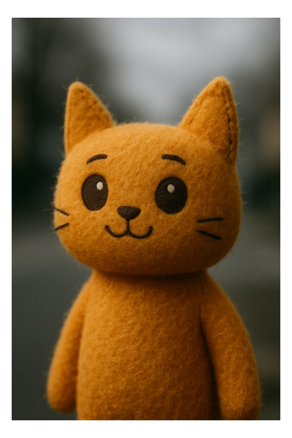 stylized cat plush toy, vibrant colors sticker