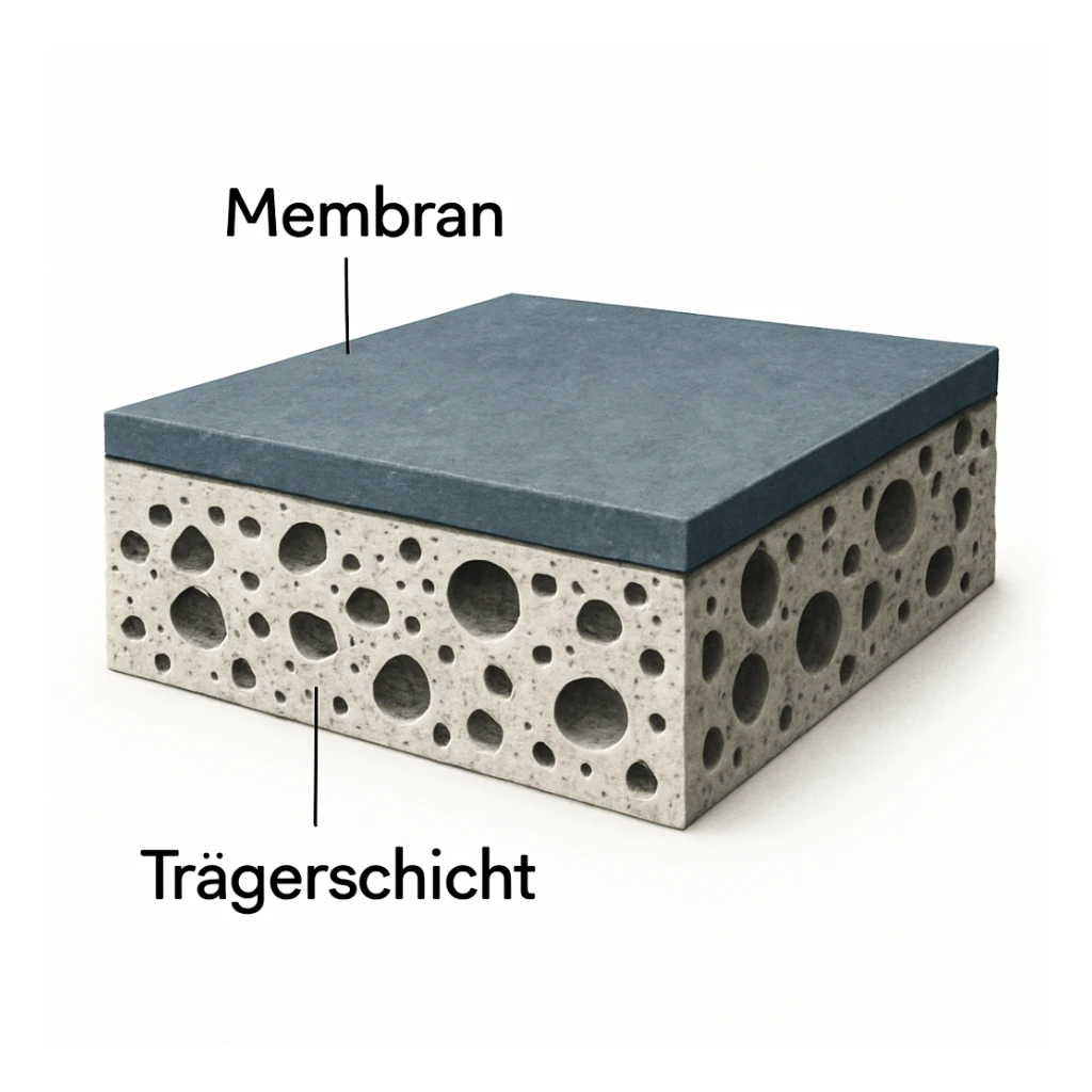 realistischer aufbau einer membranschicht. querschnit mit weißem hintergrund sticker