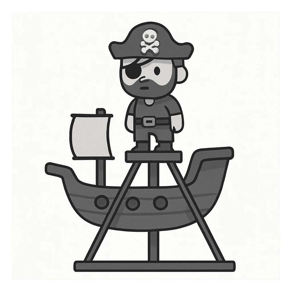 Un pirate sur une tour de chute de parc atrraction pirate  sticker