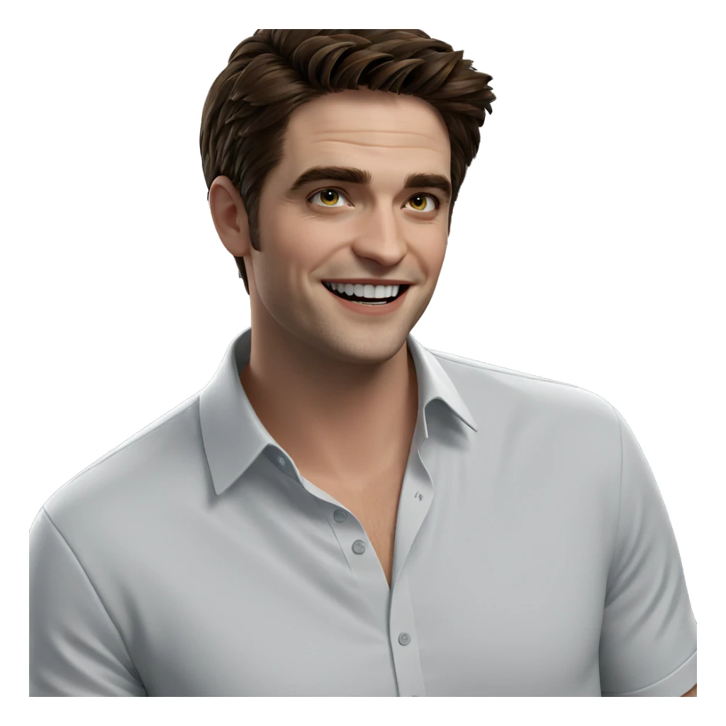 smiling boy in white shirt sticker