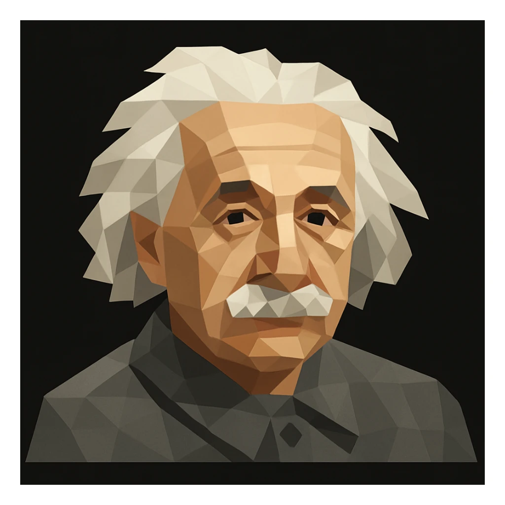 Turn the figure in this picture to an avatar. Low-poly flat style. Pure black background sticker