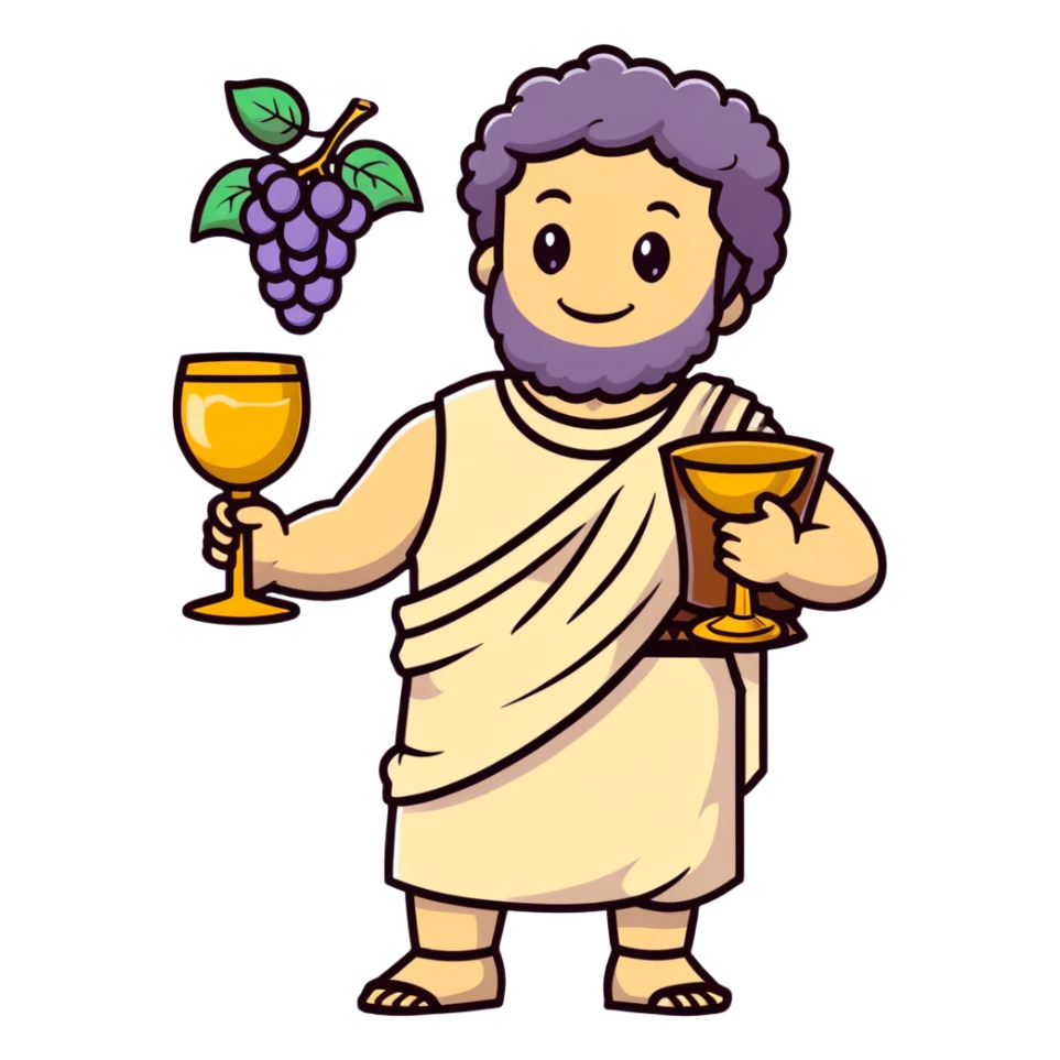 Bacchus god of wine and revelry sticker