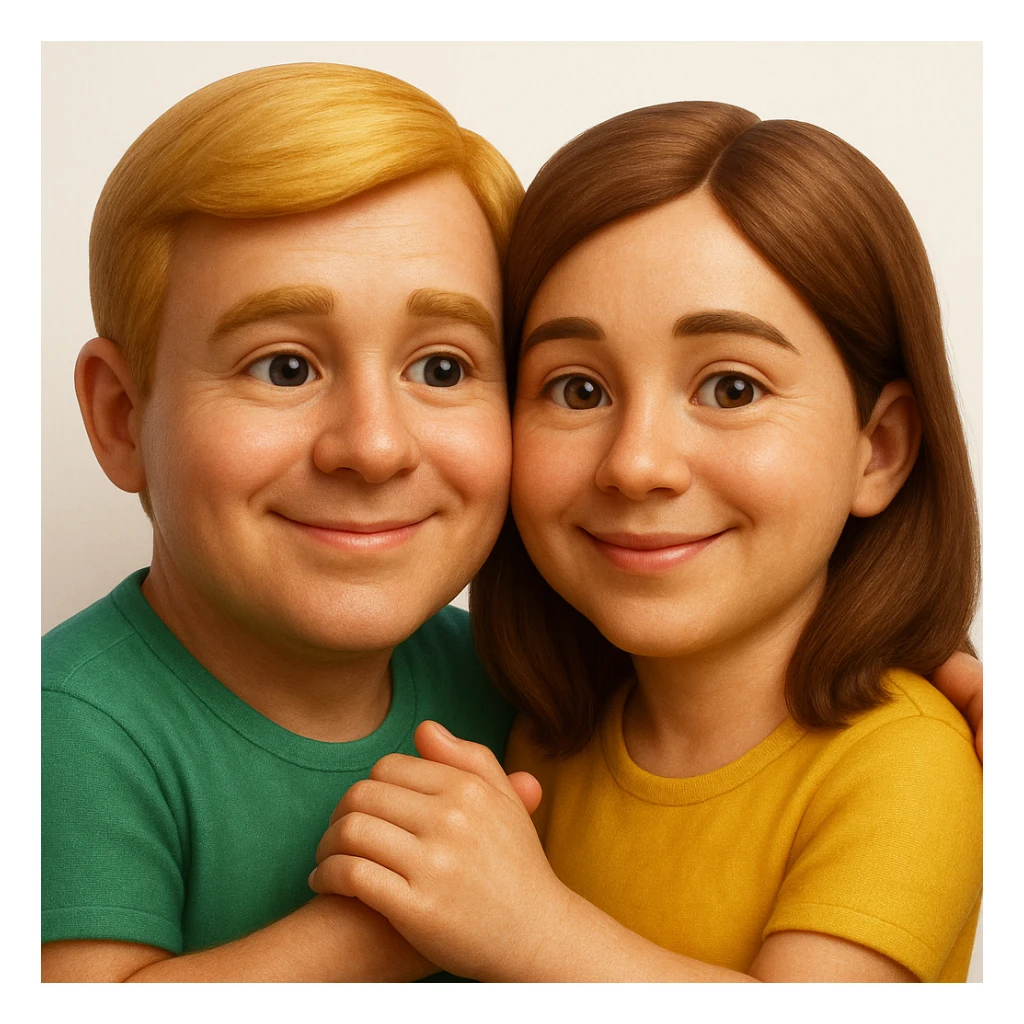 emoji stile iphone di relazione tra due persone, iperrealistico 4k sticker