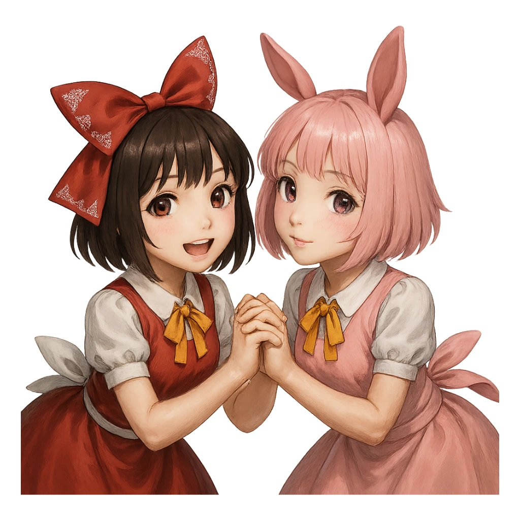 Remove the background, keep only Kuromi and My Melody, photorealistic style, preserve all details, transparent background. sticker