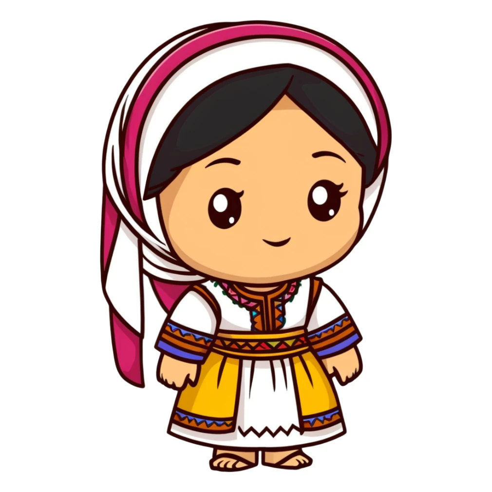 Kurdish woman with traditional dress sticker