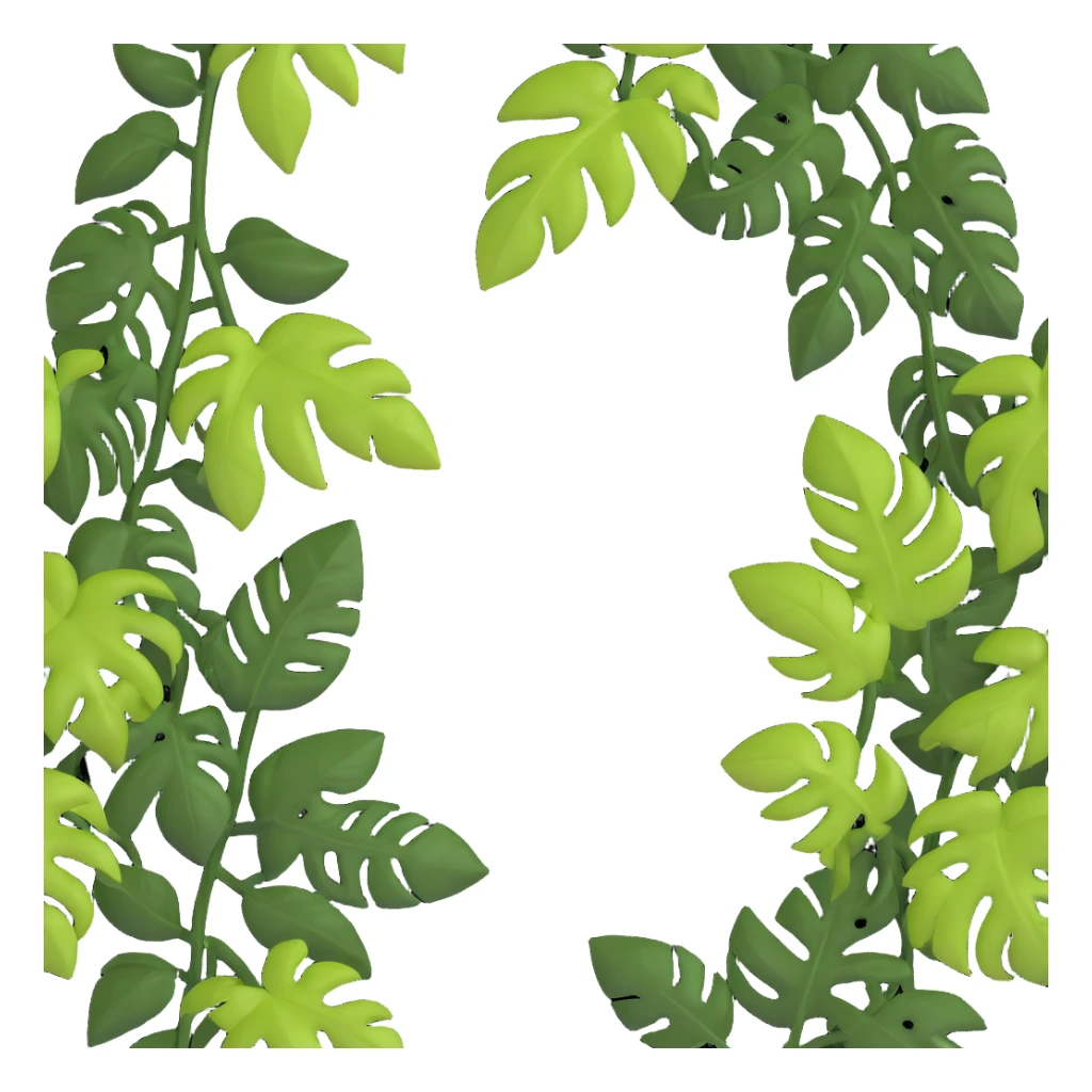 tropical vines with leaves sticker