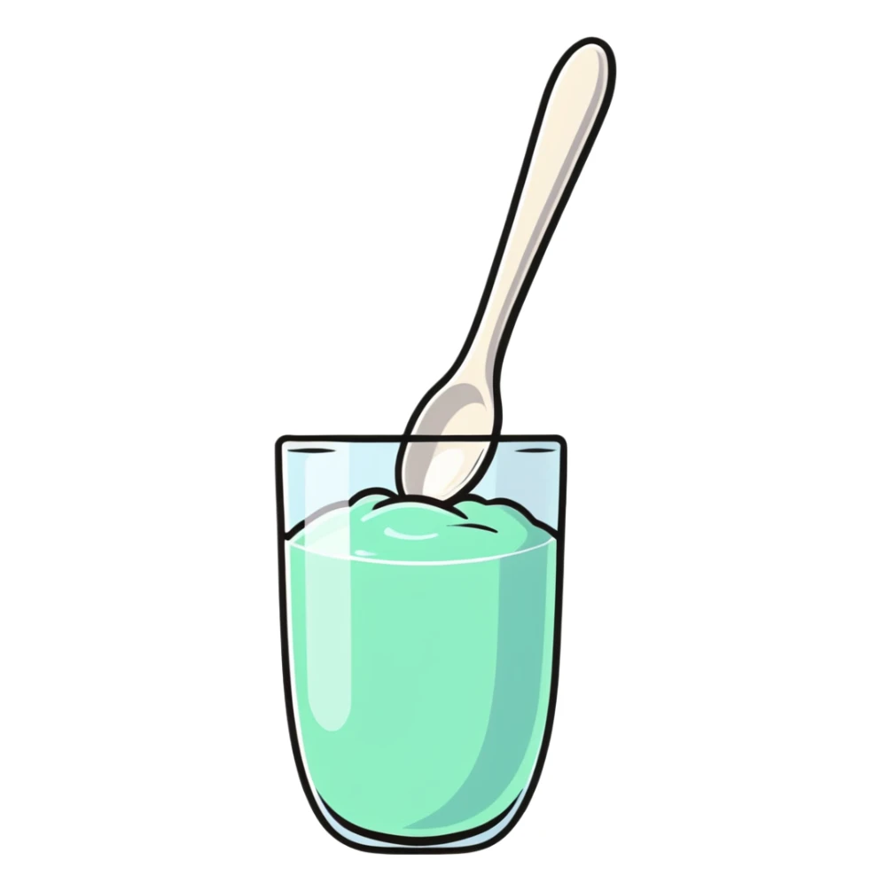 a spoonful of white, clear jelly sticker