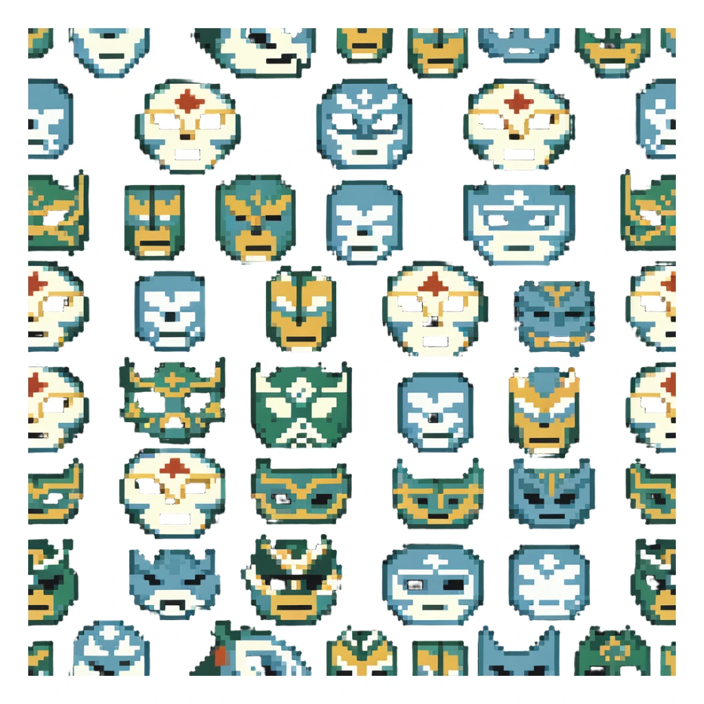 forest green, cream, and Carolina blue luchador mask sticker