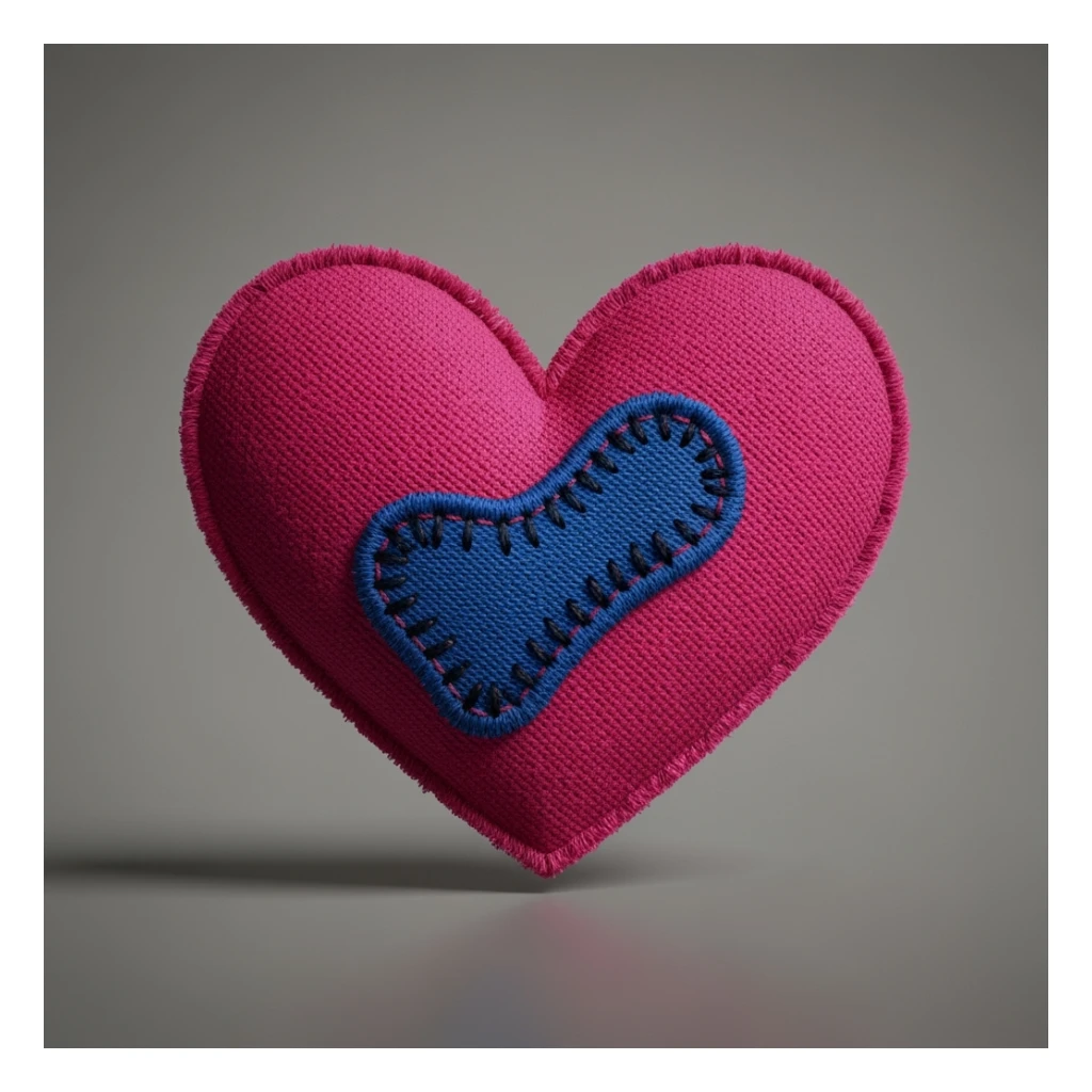 cute emo heart with a stitched patch sticker