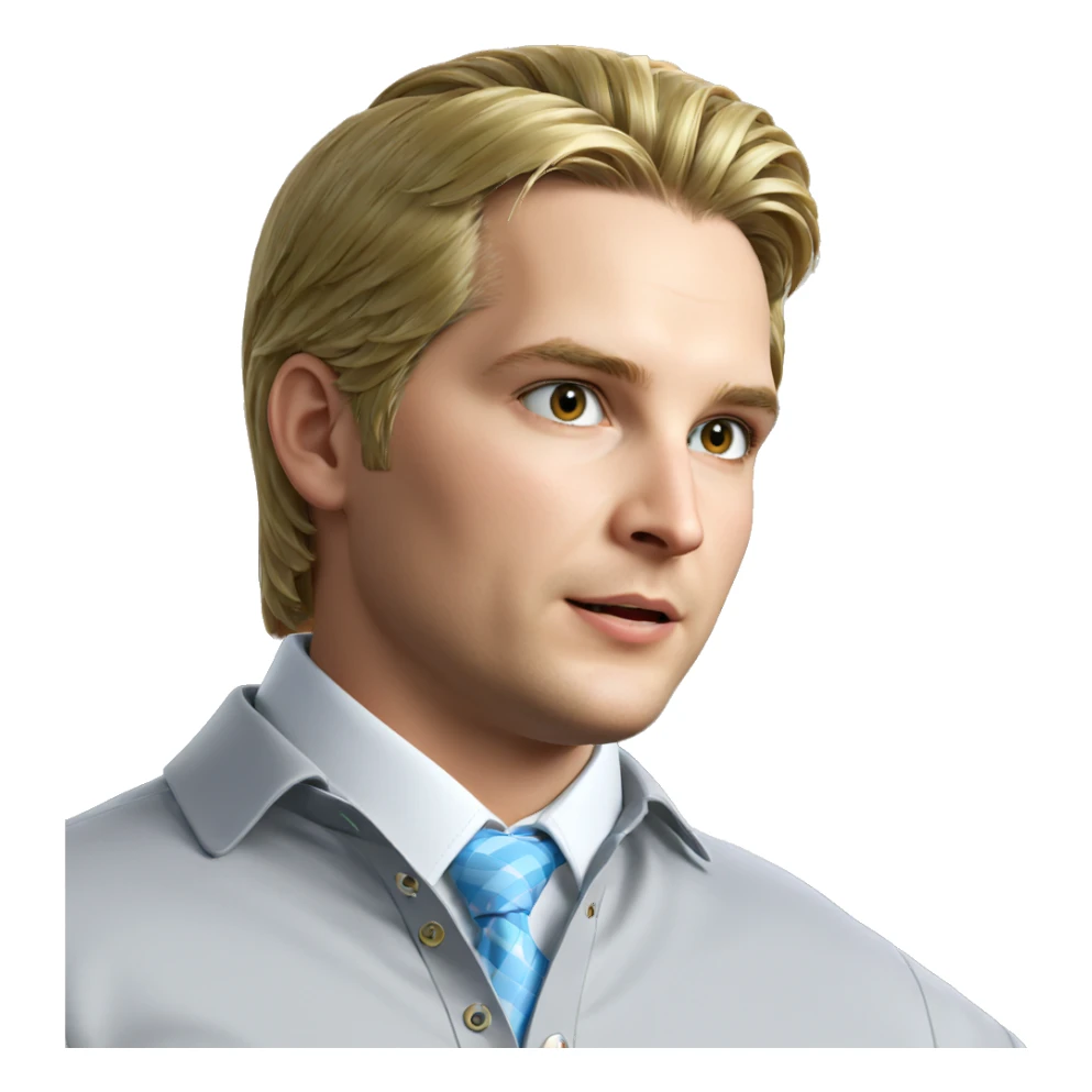 blonde boy in collared shirt sticker
