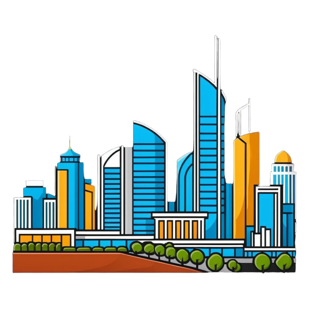 Astana Kazakhstan cityscape with modern architecture sticker