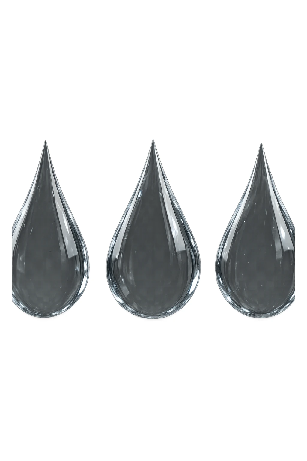 3 gocce di acqua 3d, iperrealistica 4k sticker