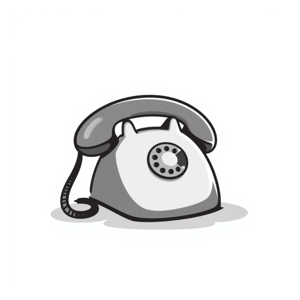 hand-drawn doodle of a telephone sticker