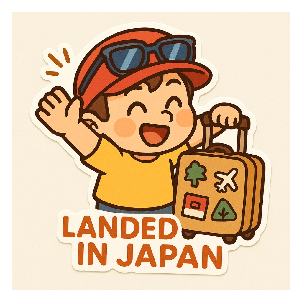 sticker conmemorating landing in japan sticker