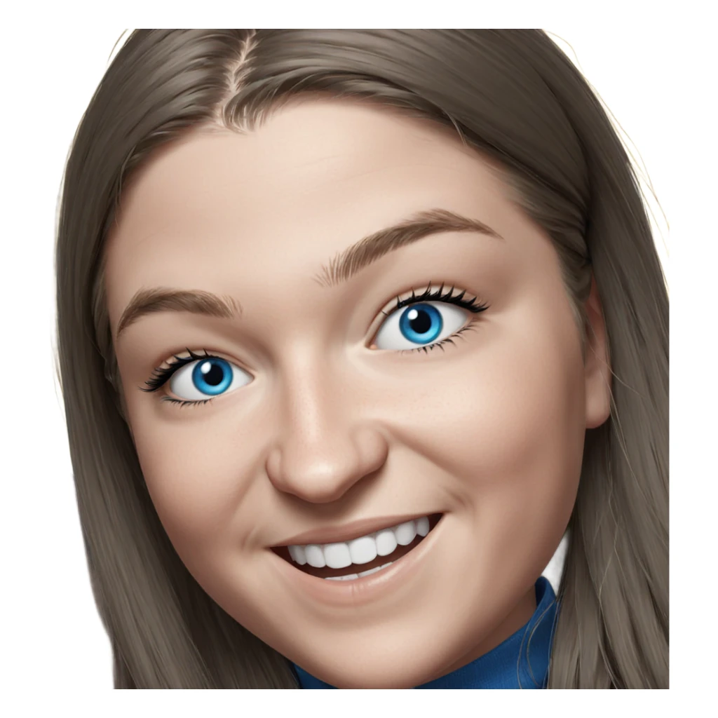 smiling girl with blue eyes sticker