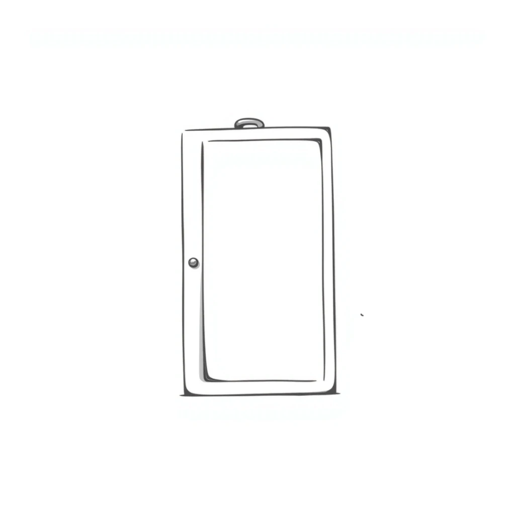 tall mirror with hand-drawn look sticker